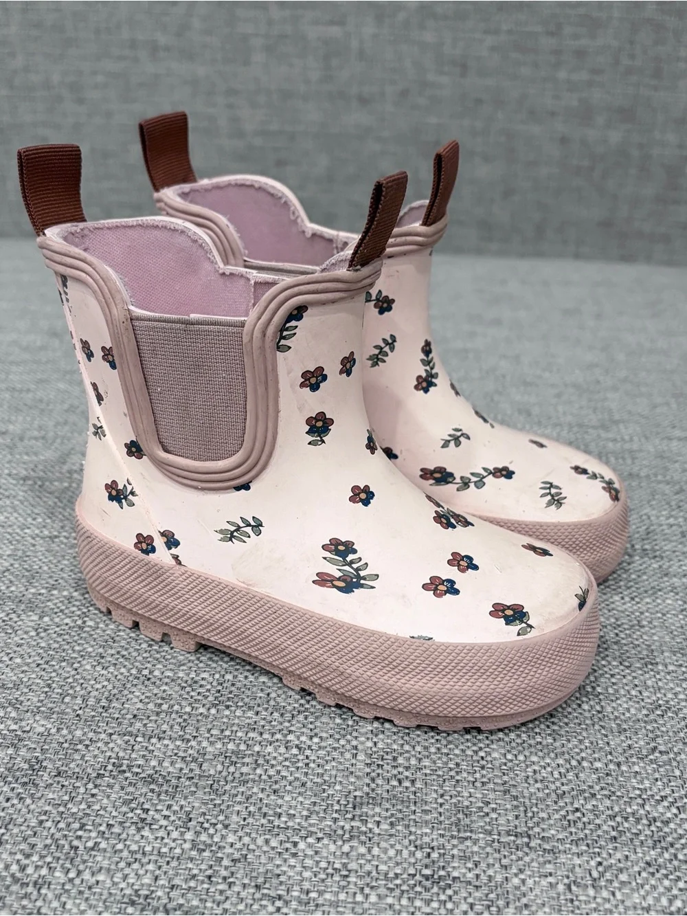 Zara Pink Floral Chelsea Rain Boots for Kids